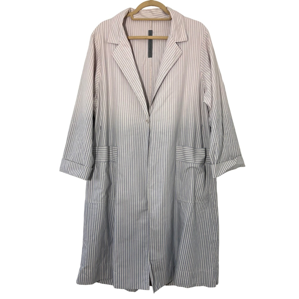 Raquel Allegra Duster Jacket Size 2 Ombre Blue Handmade Trench Coat Minimalist